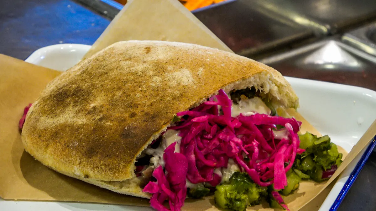 a closeup of a sandwich