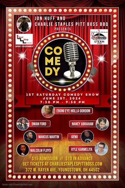 Comedy Show Charlie Staples Pitt Boss BBQ Barbecue Restaurant in