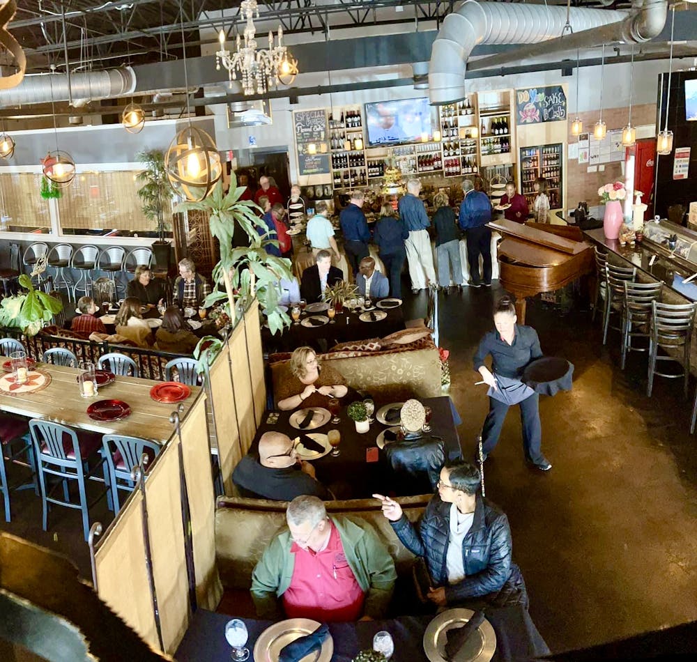 a group of people in a store