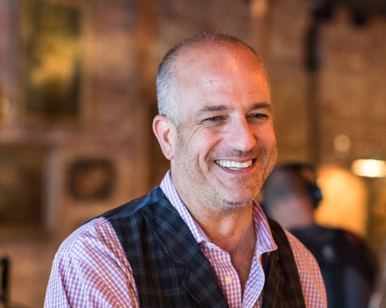 a man smilling