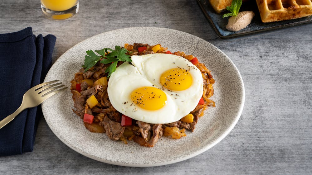 a plate of food on a table