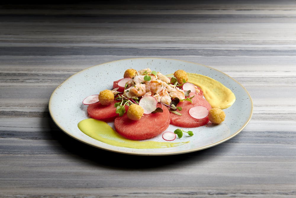 a plate of food on a table