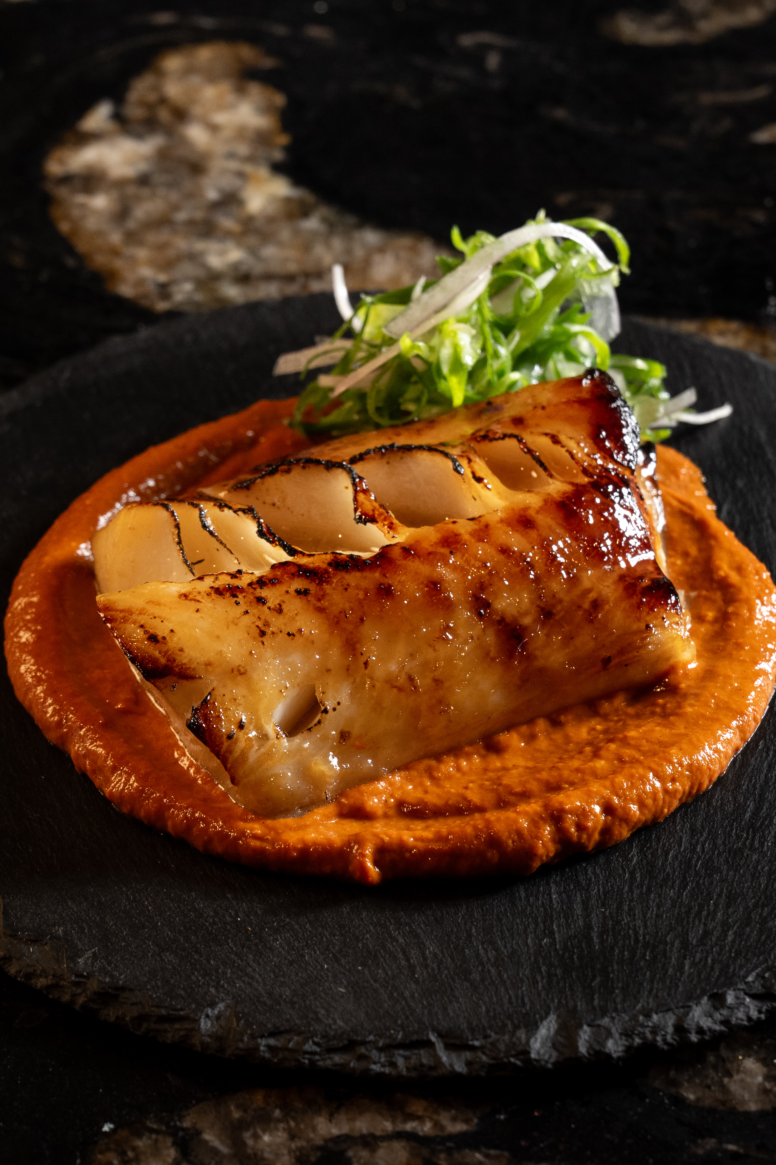 a close up of food on a plate