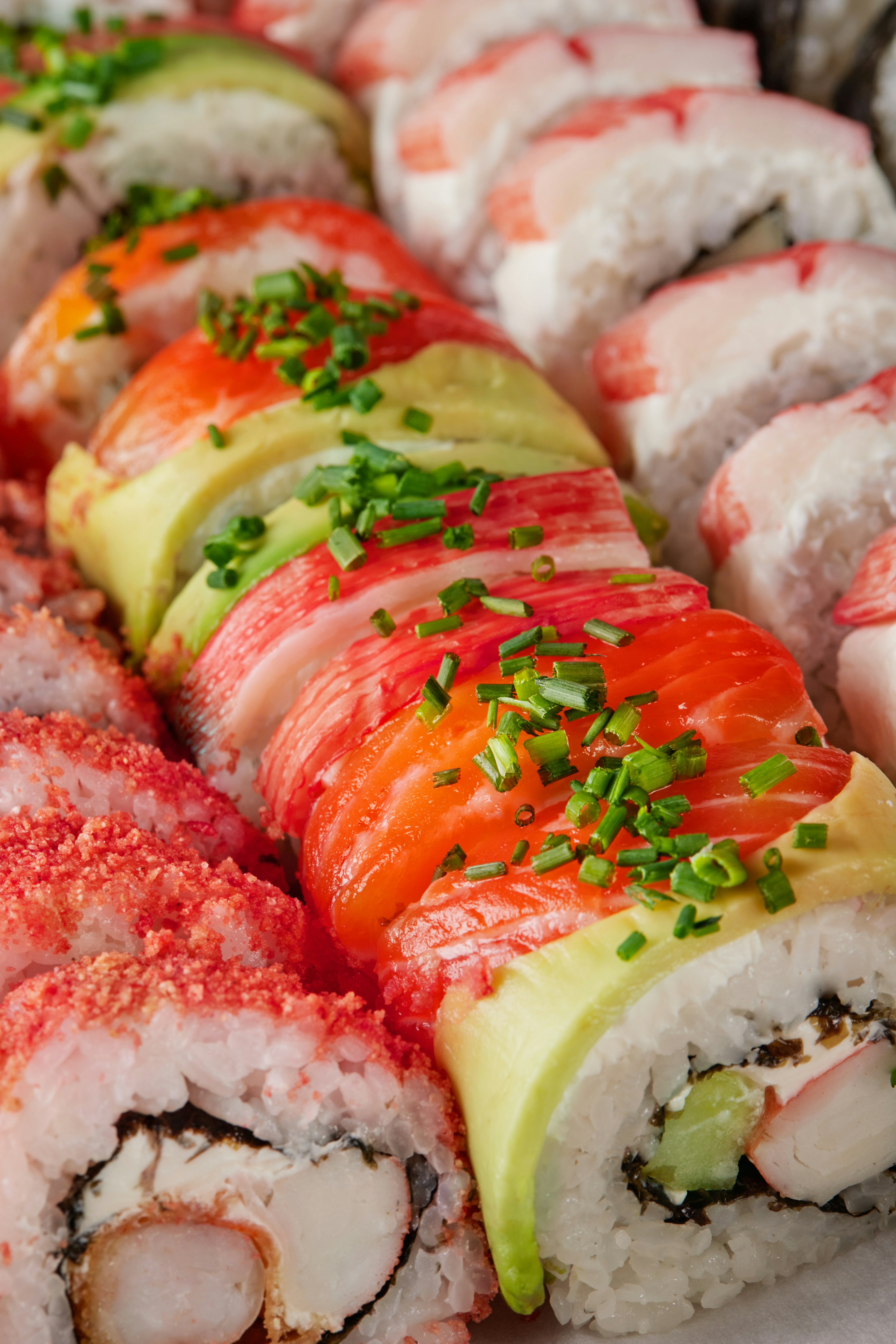 a close up of sushi