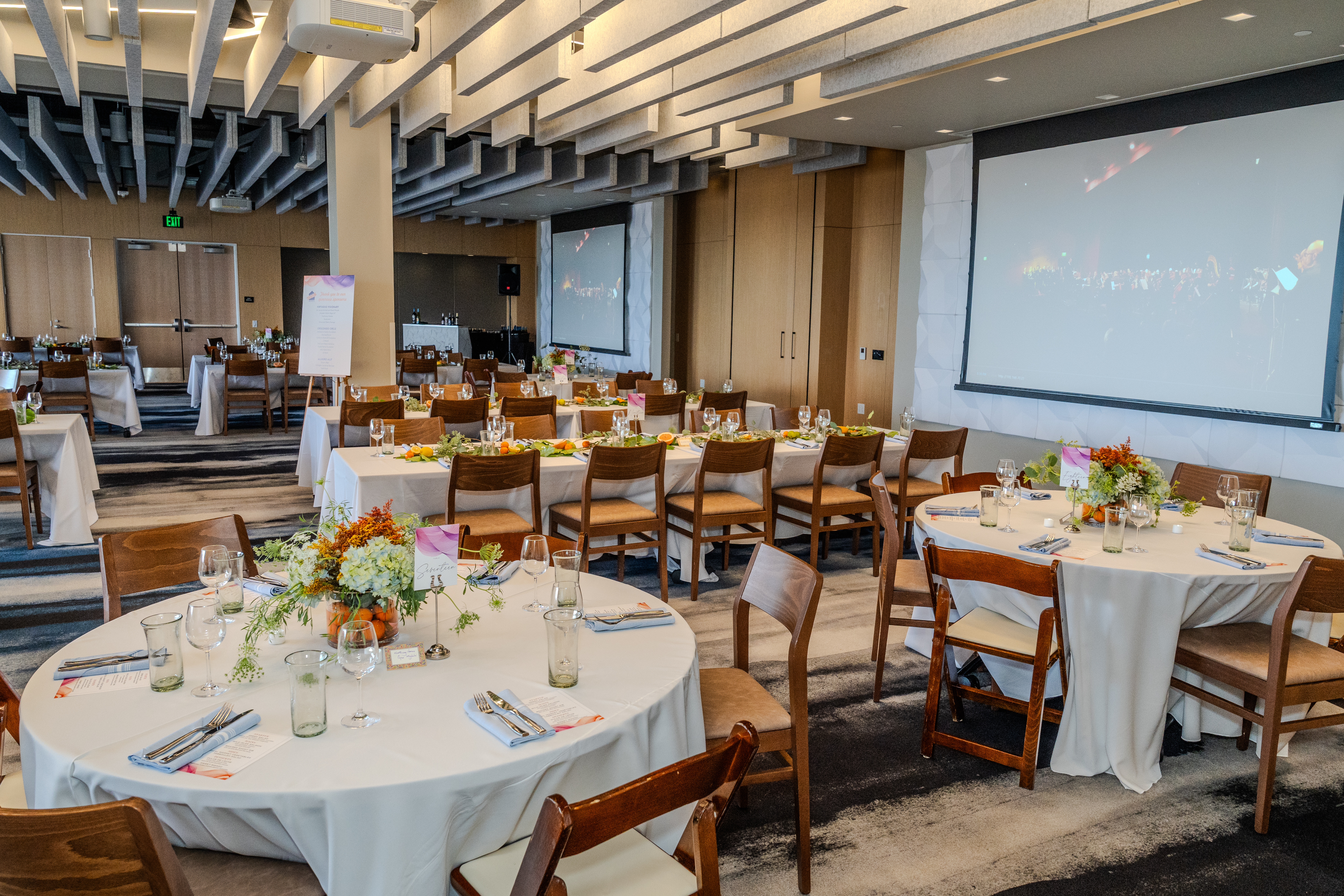 Private dining room setup at Joya Kitchen La Jolla for holiday celebration.