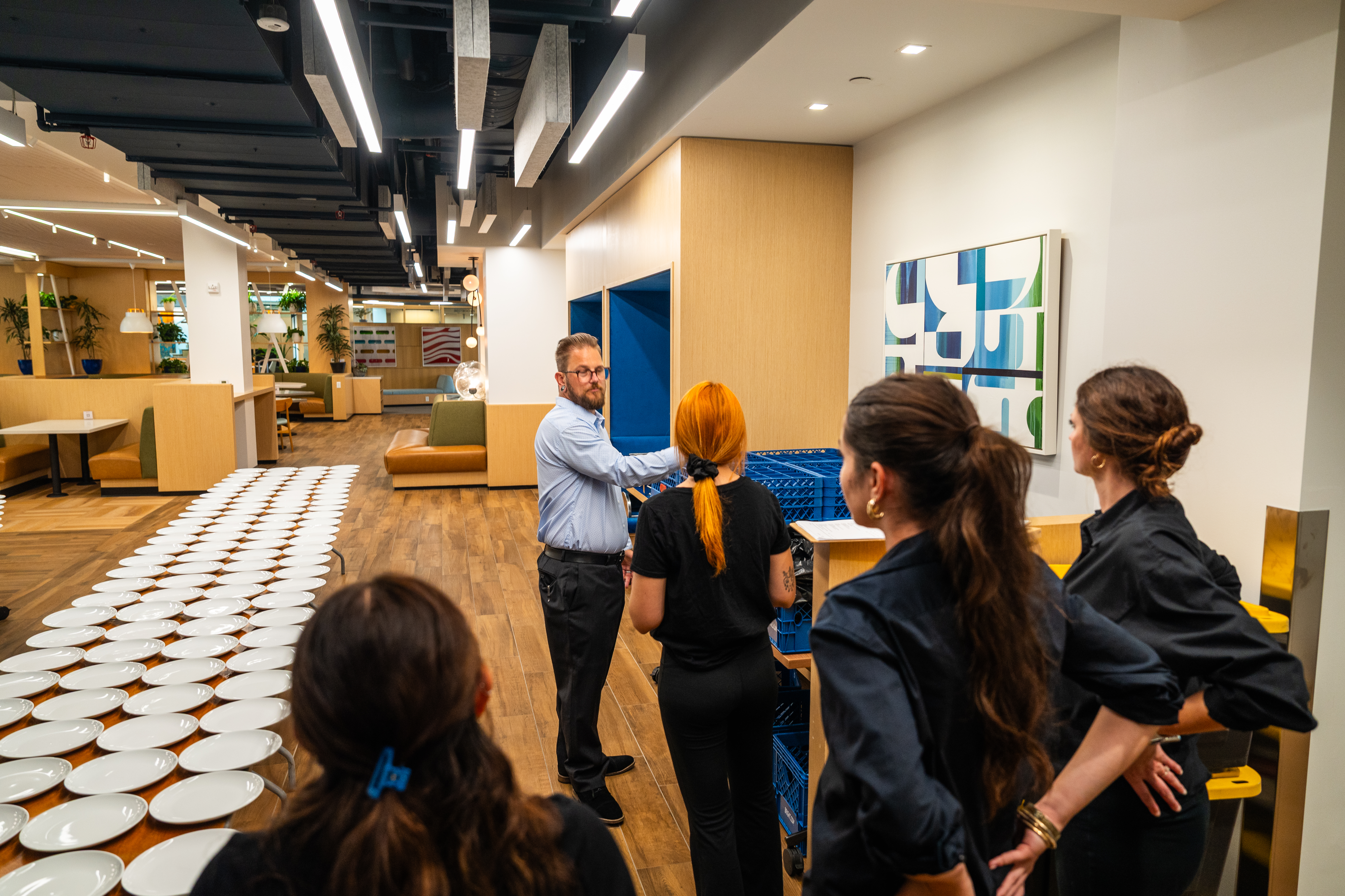 Corporate team enjoying a healthy dinner at Joya Kitchen La Jolla.