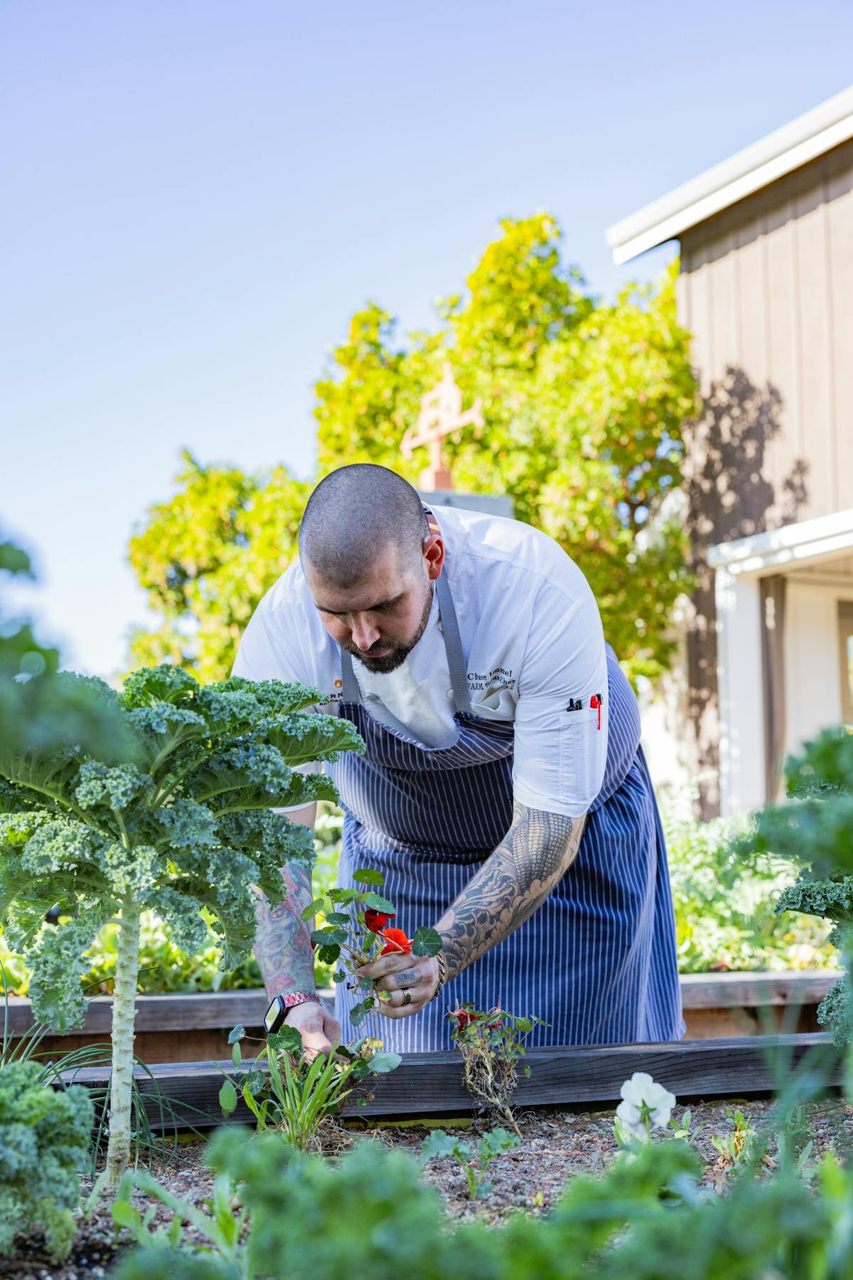 a man standing in front of a building