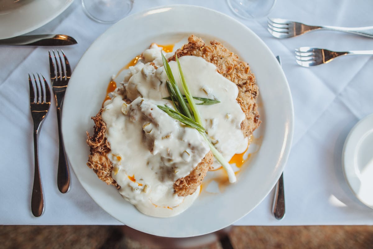 a plate of food with a fork