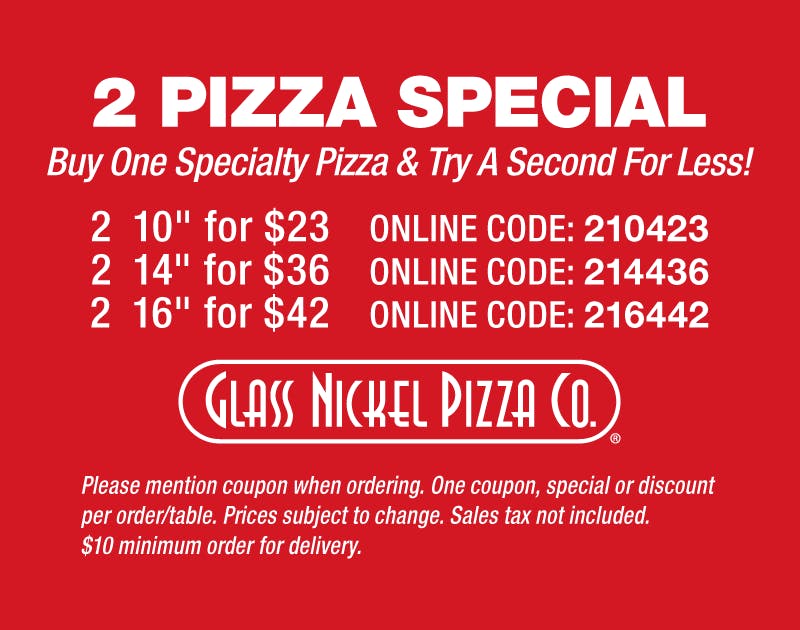 coupon for 2 pizza special deal