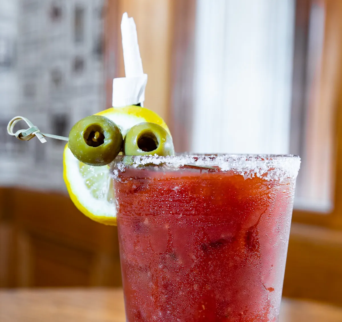 a close up of a bloody mary