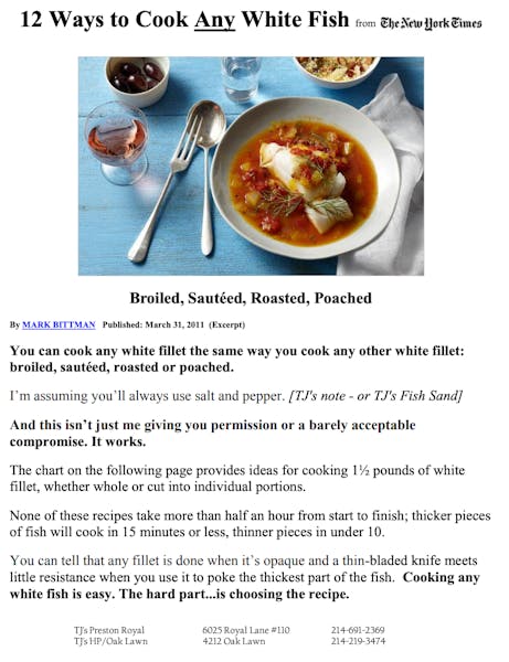 12 Ways to Cook Any White Fish | TJ's Seafood Market - Fresh Seafood