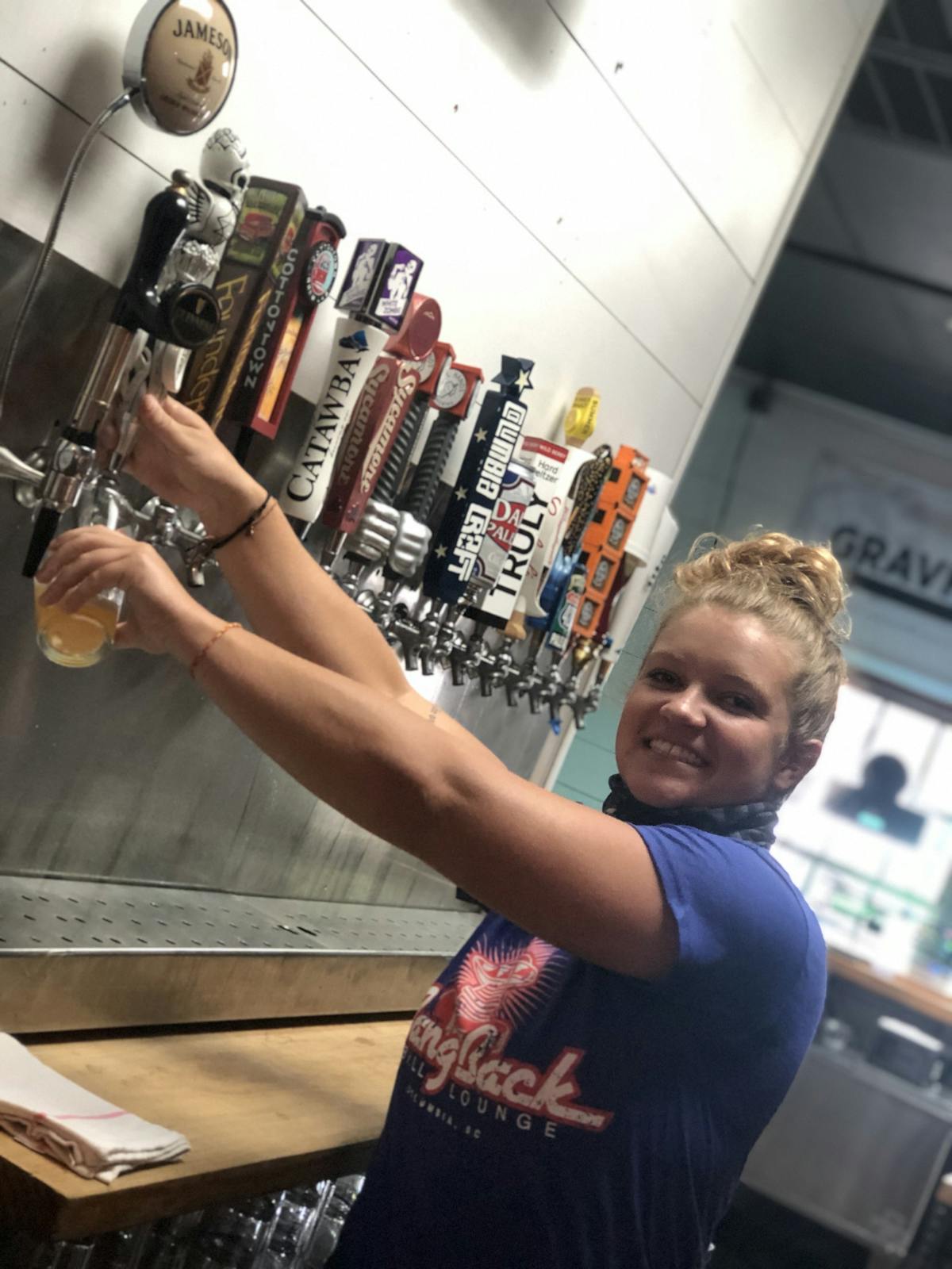 a person standing in a kitchen