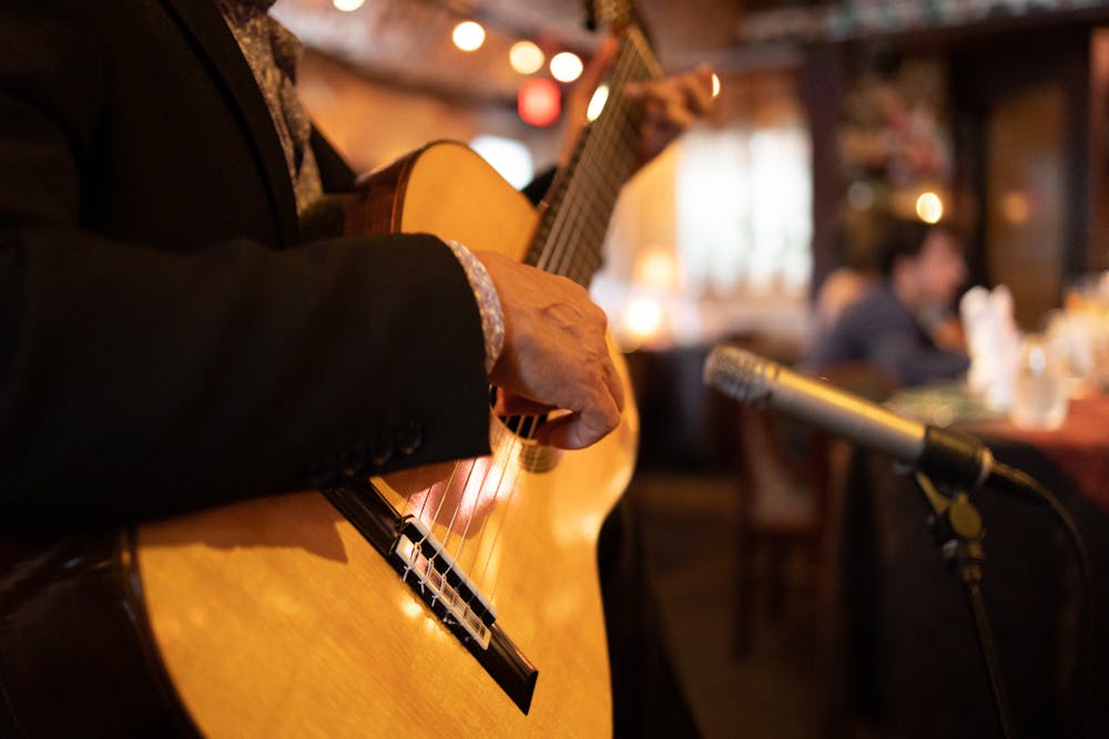 a person holding a guitar