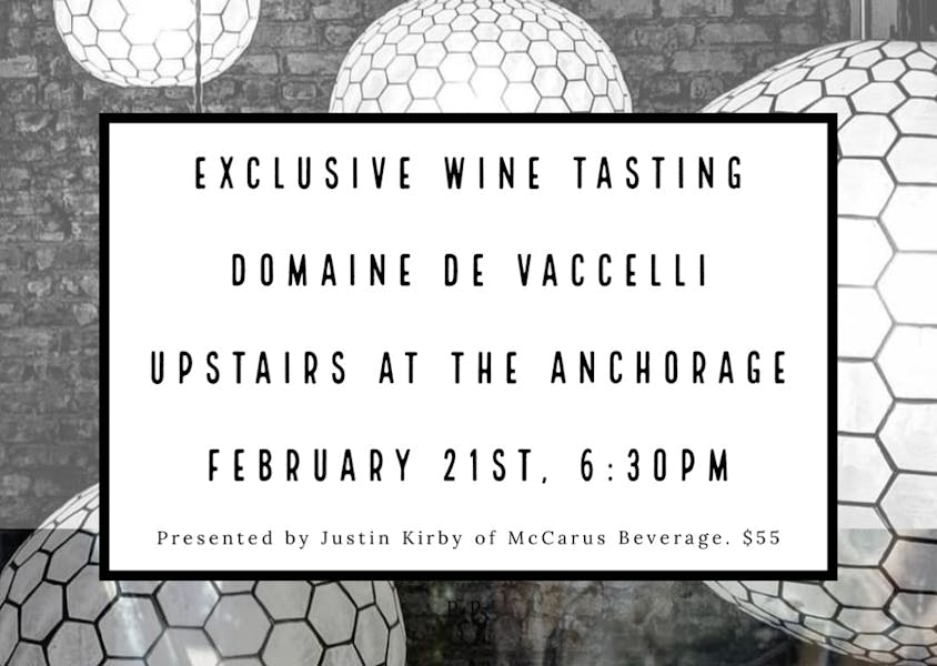 Domaine de Vaccelli Wine Tasting The Anchorage Restaurant