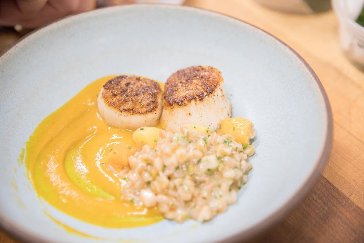 a plate of food on a table