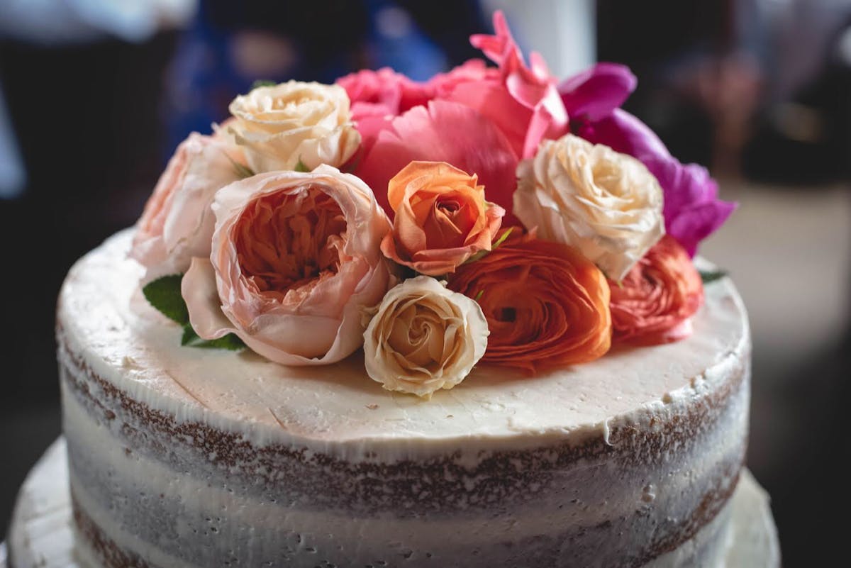 a close up of a decorated cake on a table