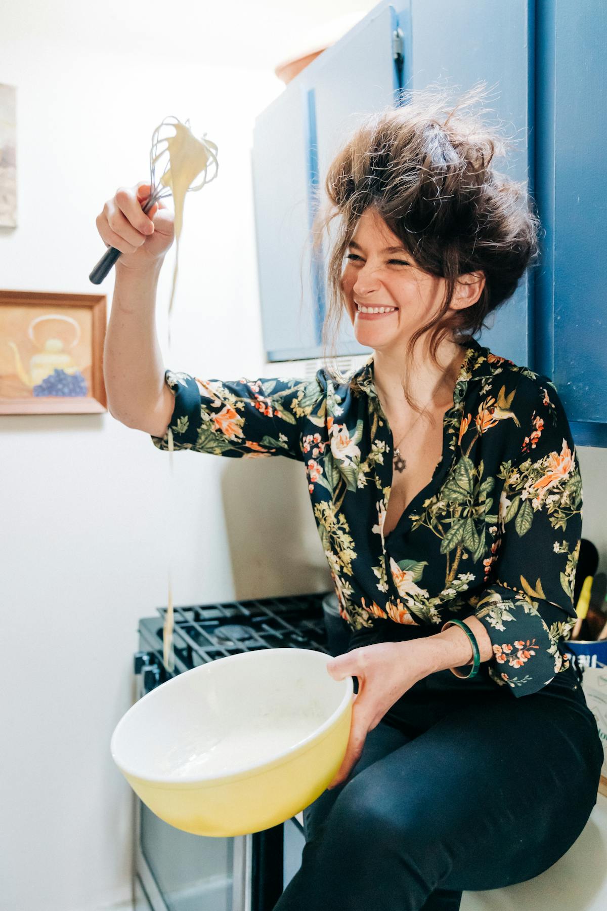 Sloane Miller sitting on a table
