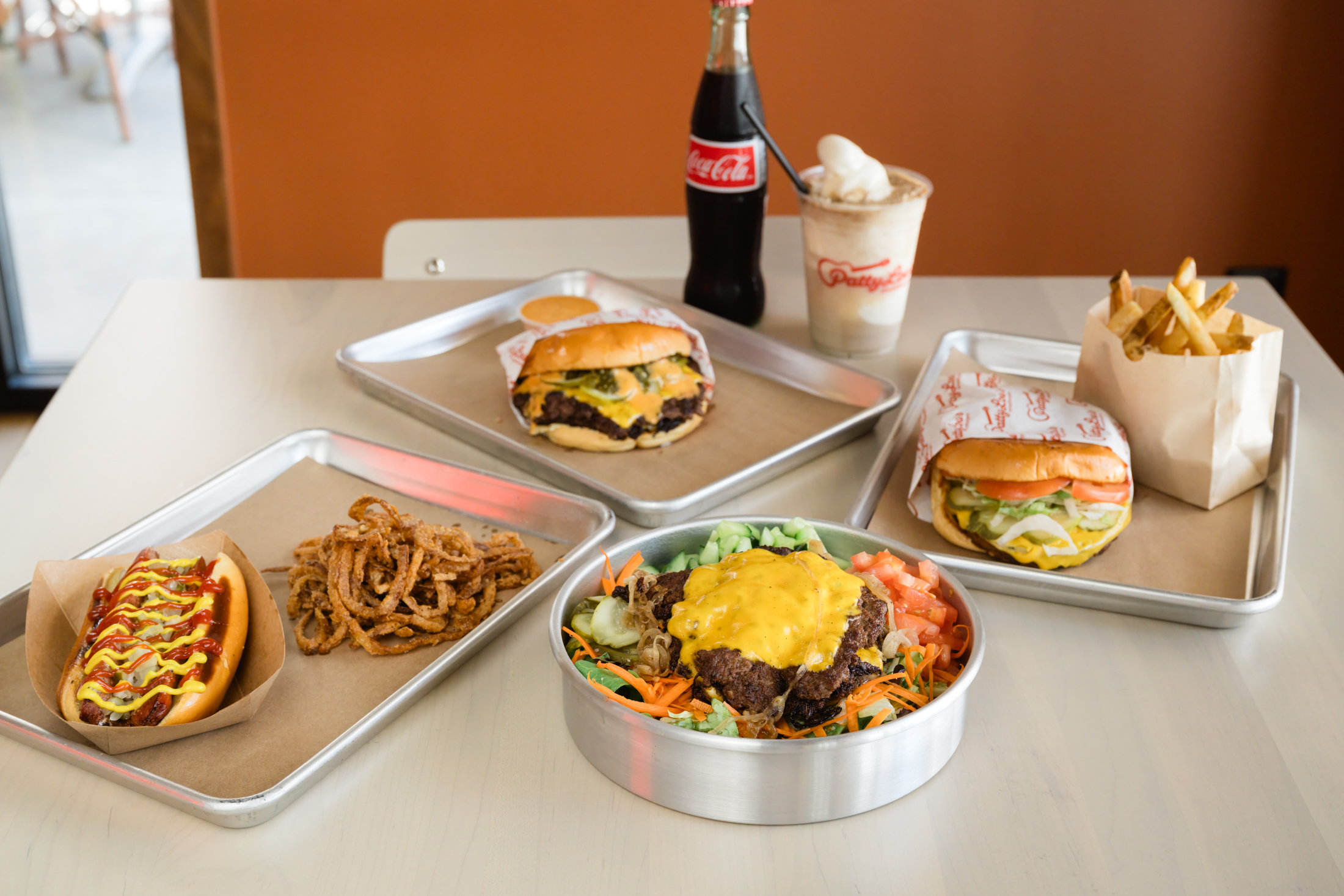 a trays of food on a table