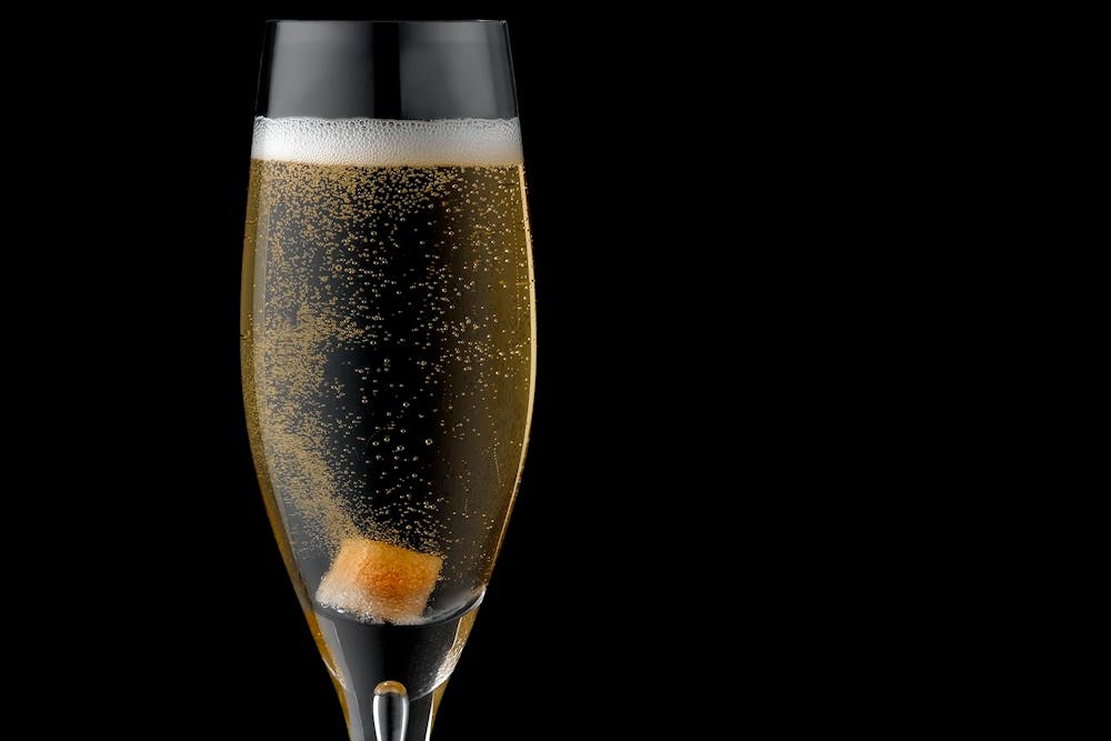 a close up of a wine glass