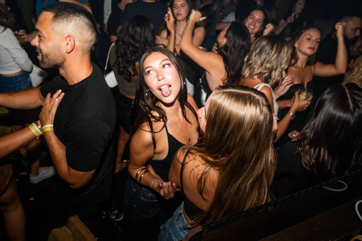 a group of people partying