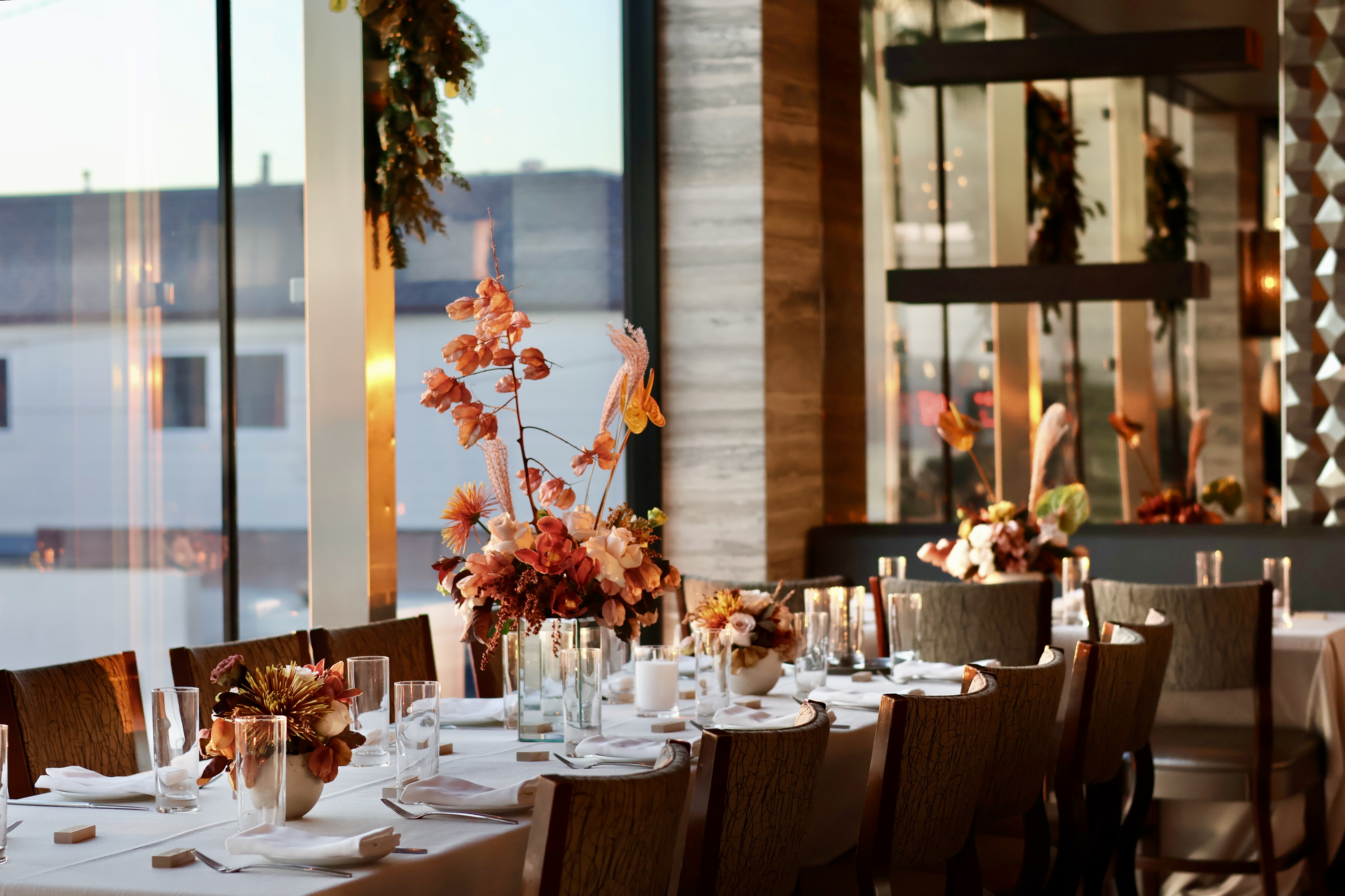 Strand House main dining room sunset event