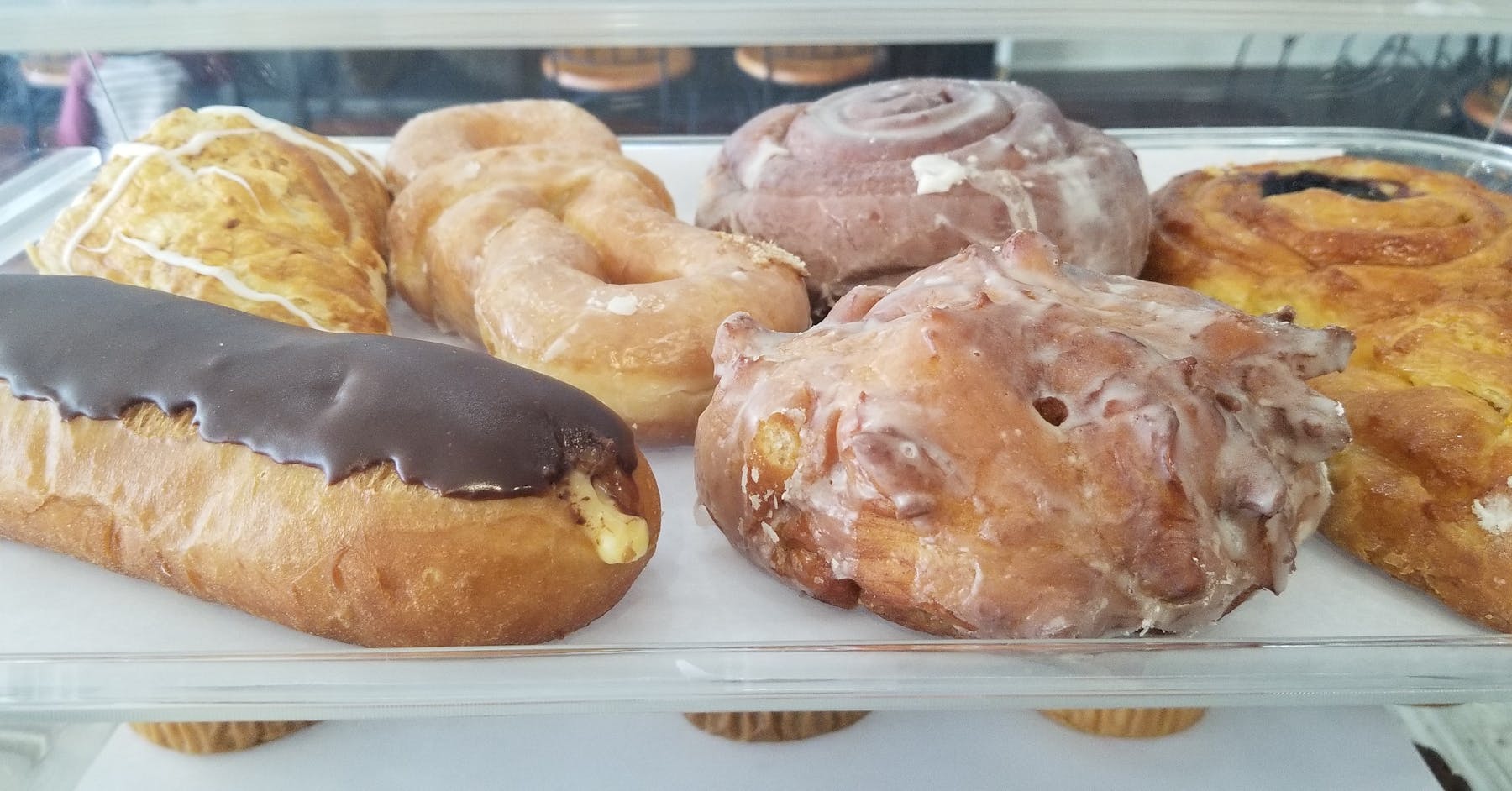 a tray of donuts