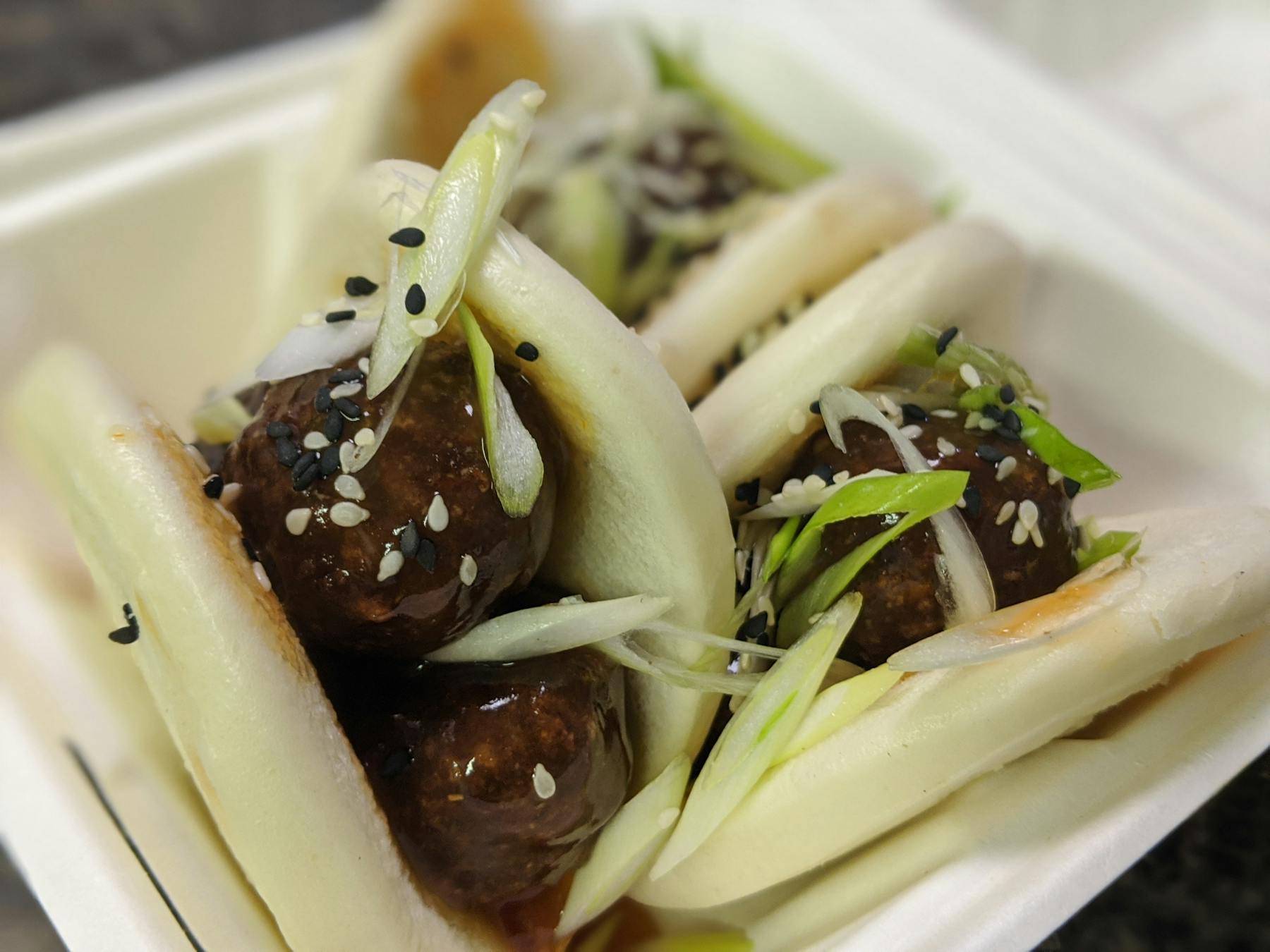 a close up of food