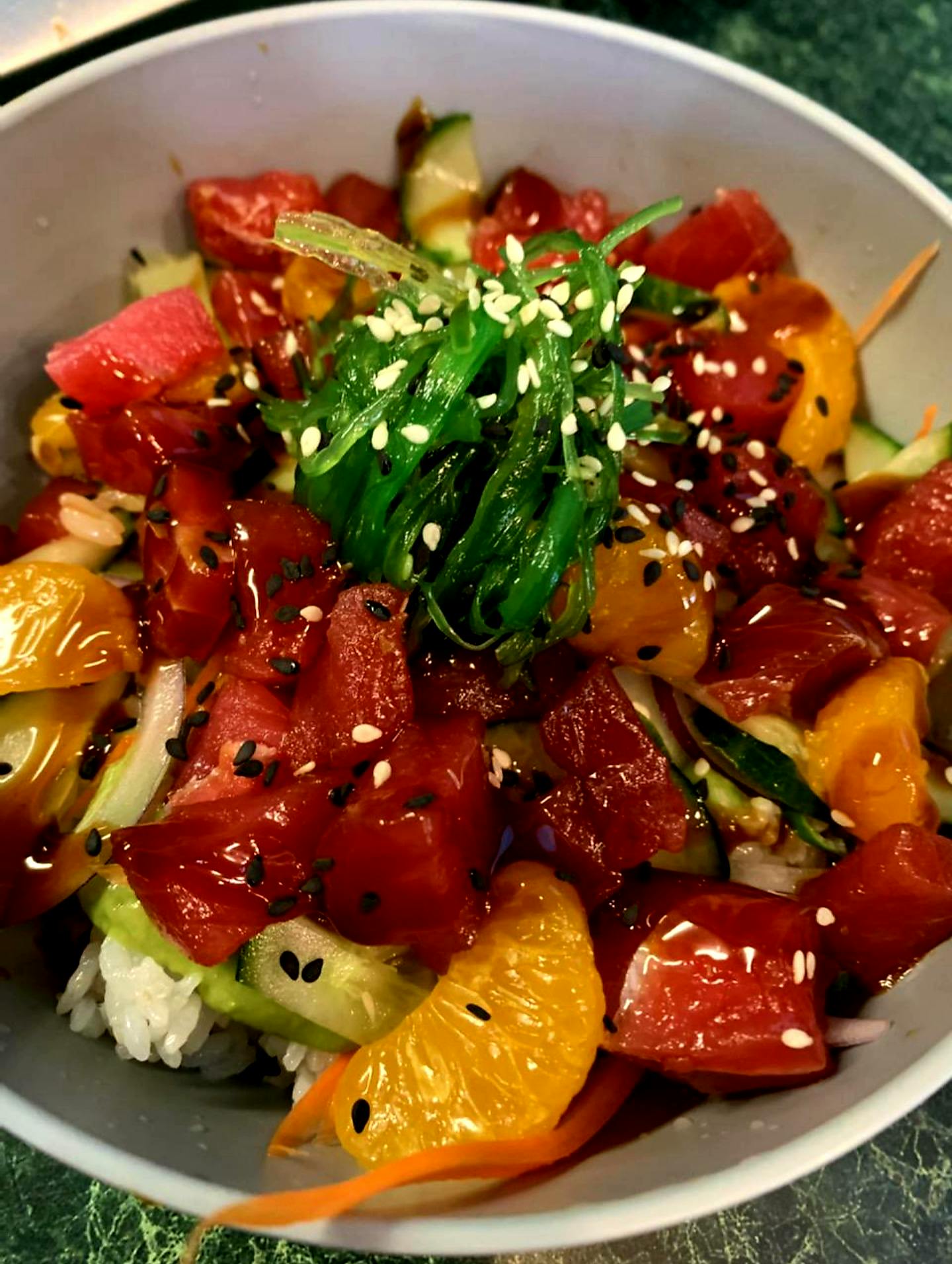 a bowl of food