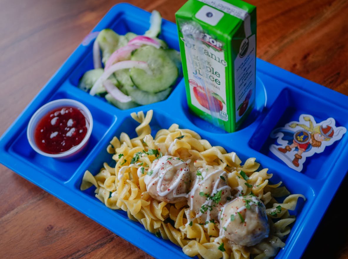 a plastic container filled with food