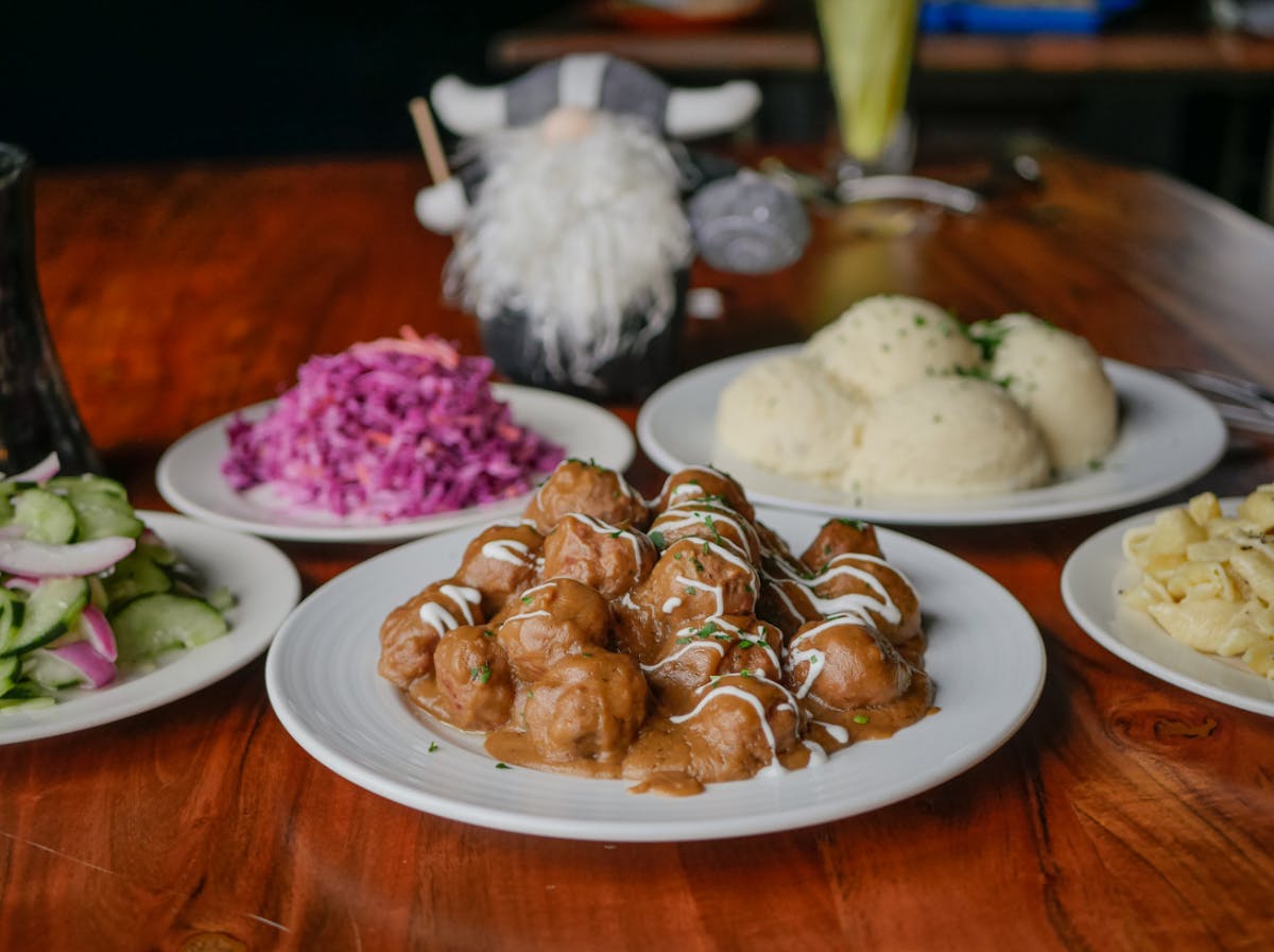 a plate of food on a table