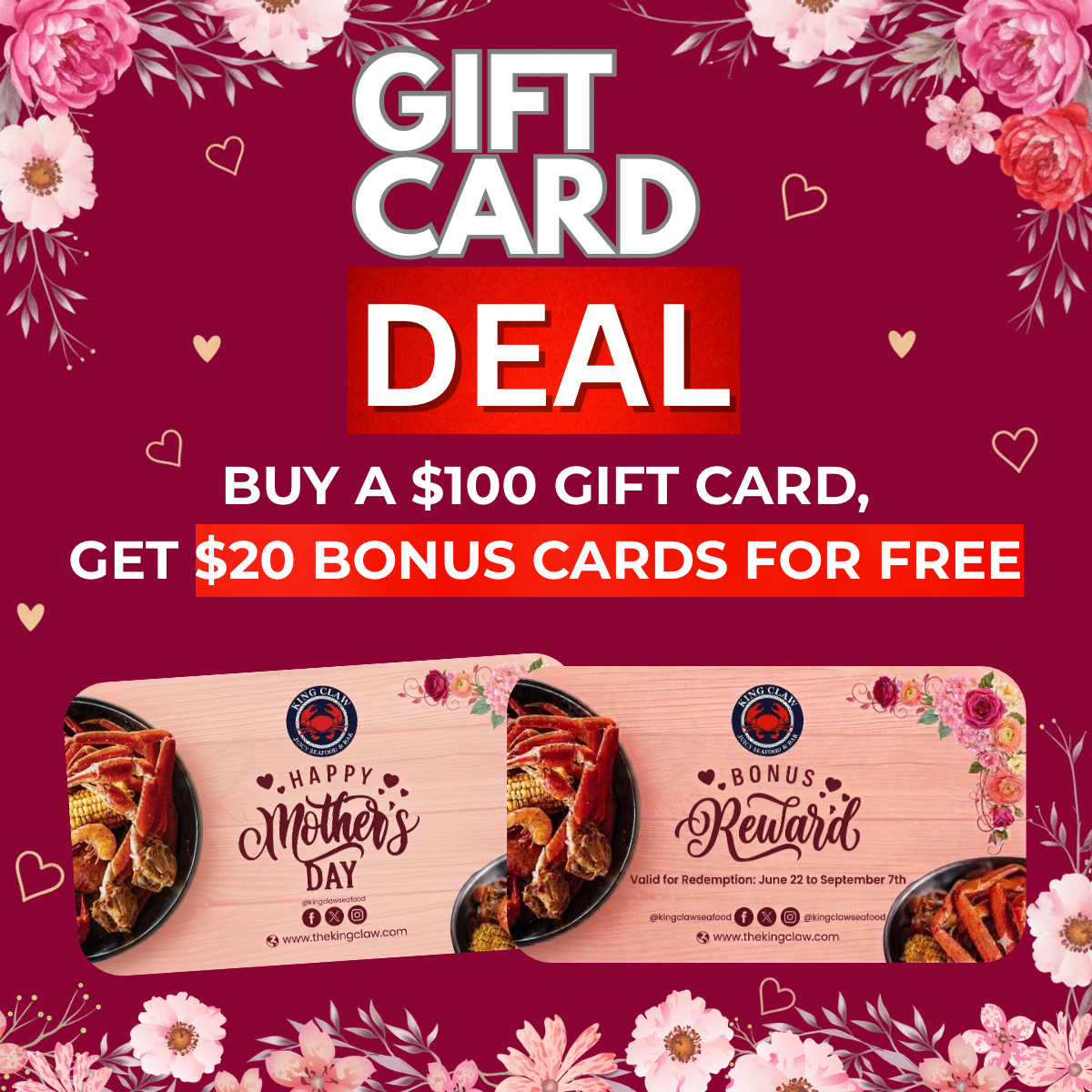 The King Claw Mother's Day Gift Cards