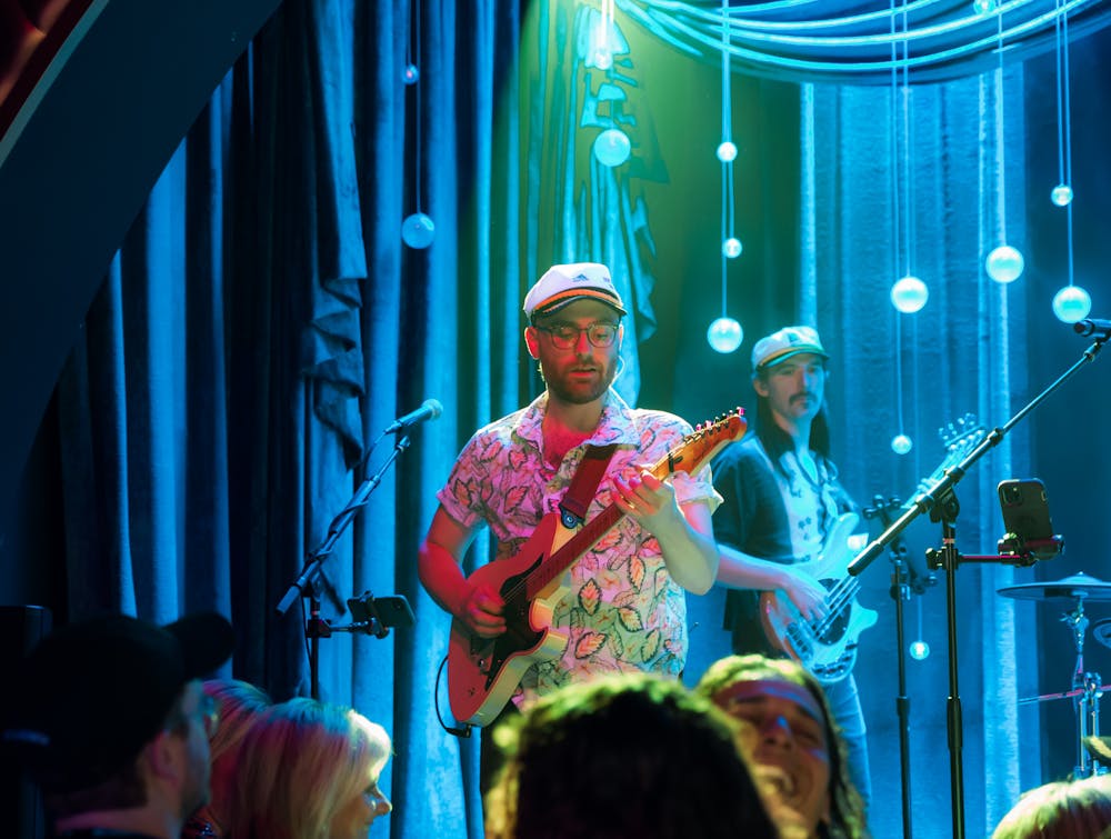 man playing guitar at live music Las Vegas space caspians