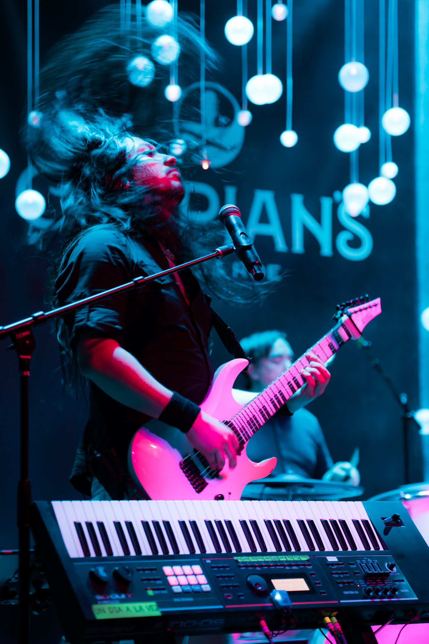 Las Vegas live music band neon knights playing the guitar