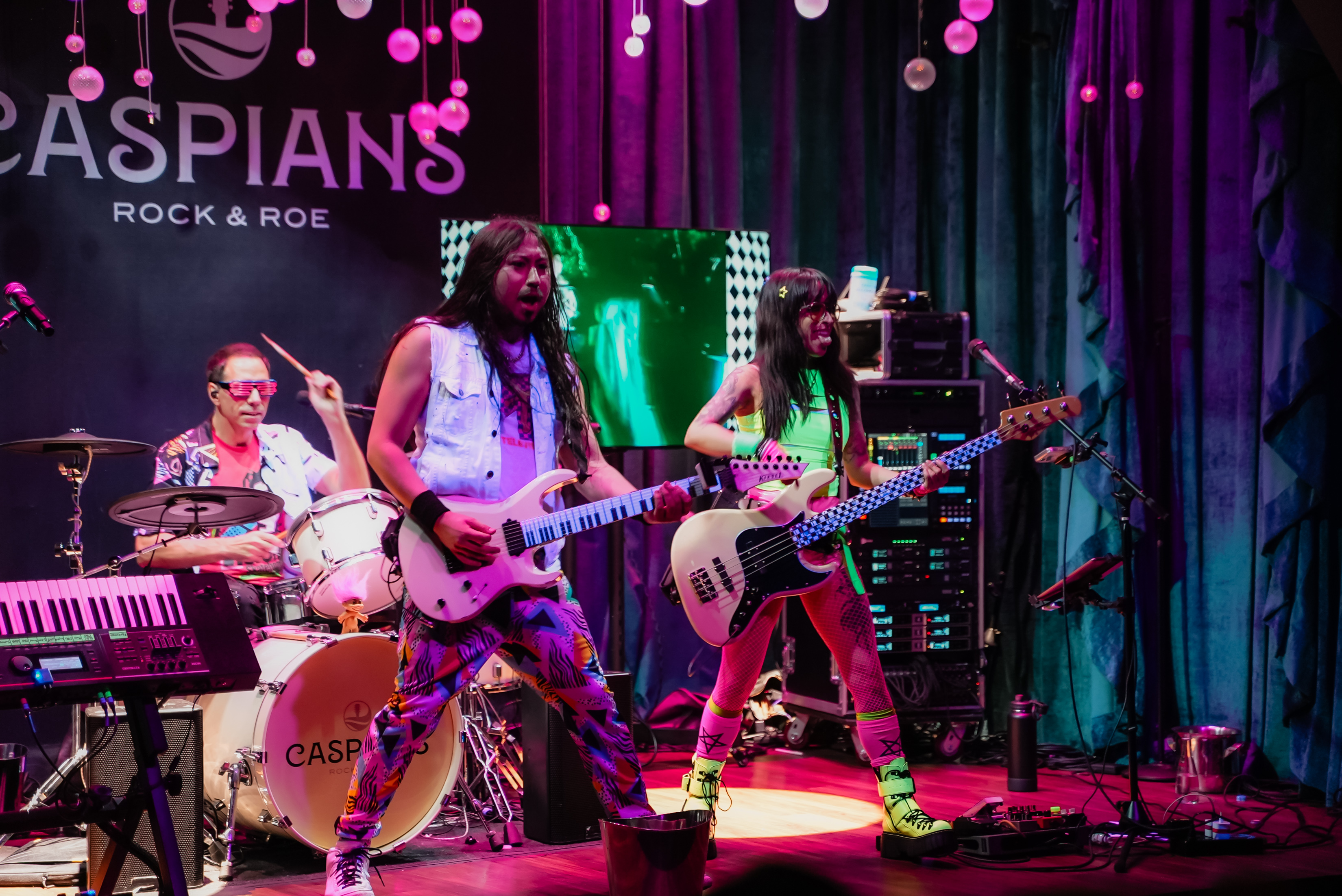Neon Knights band prefroming 80's night on Las Vegas strip speakeasy