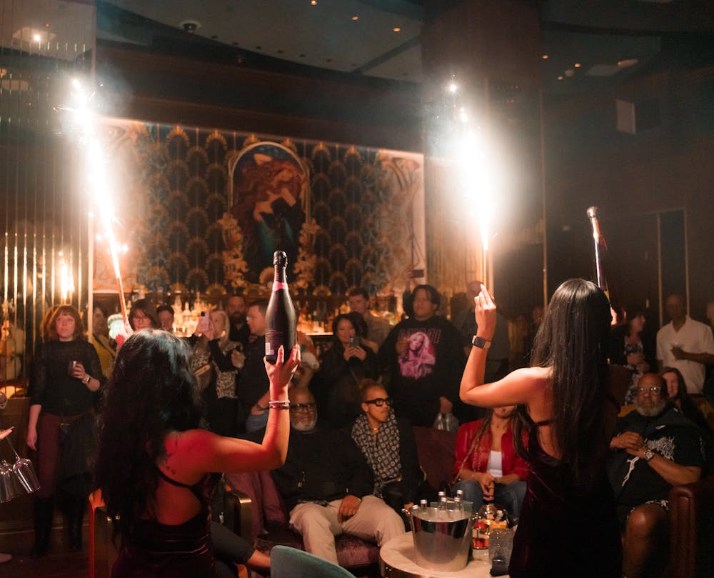 Bottle service at Caspians Rock and Roe - a live music venue