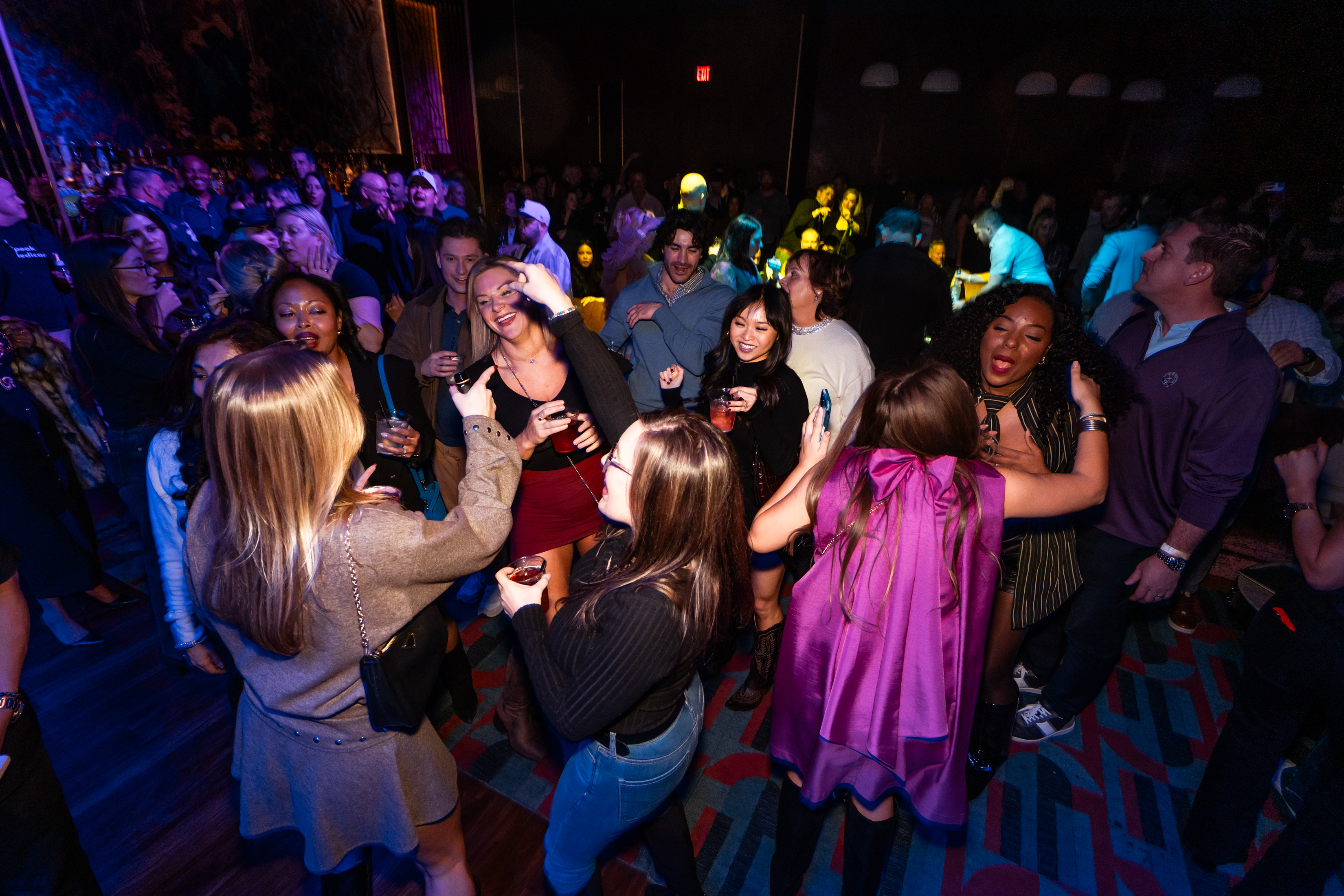 crowd dancing at Las Vegas speakeasy Caspians