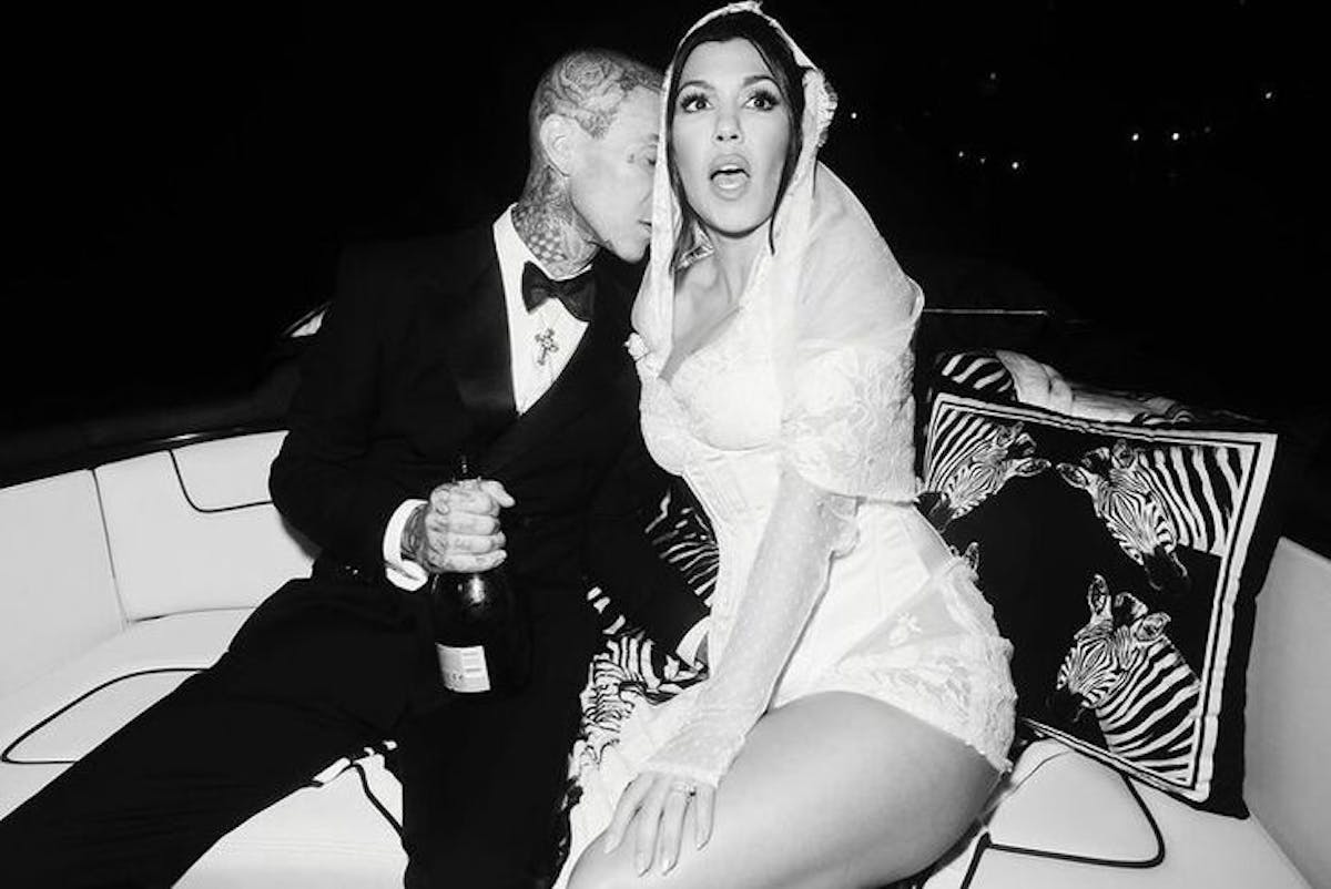 Kourtney Kardashian and Travis Barker at Las Vegas Live Music Speakeasy