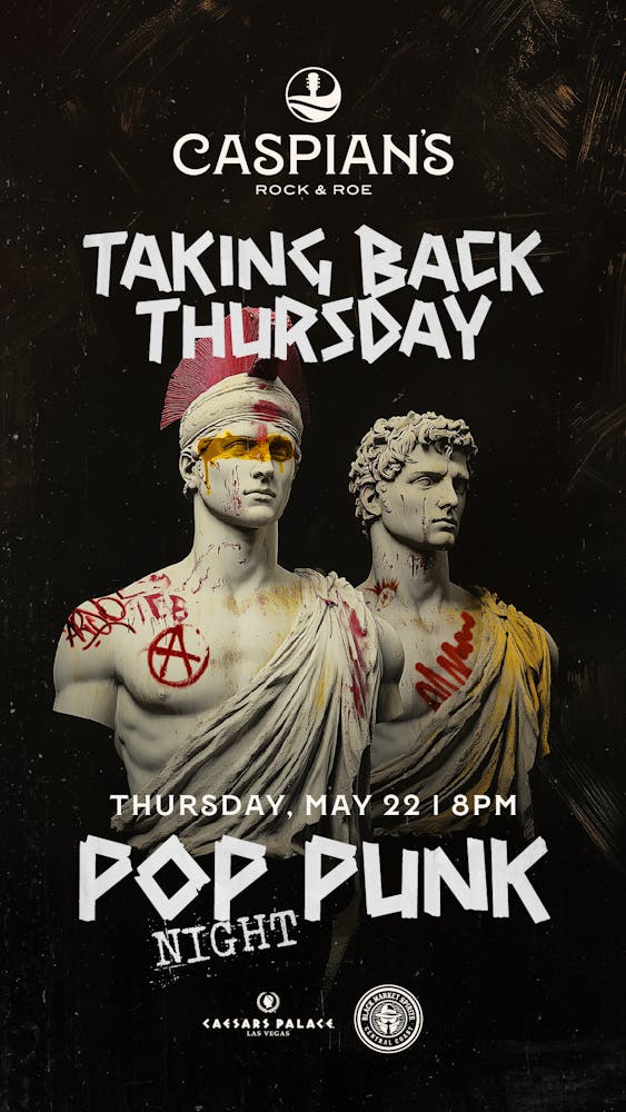 Las Vegas live music venue Caspians flyer showing the Pop Punk Night
