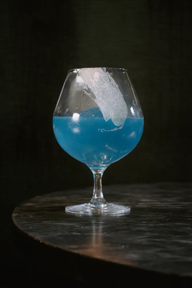 Blue Lagoon Cocktail at Caspians Rock & Roe, A Las Vegas Speakeasy