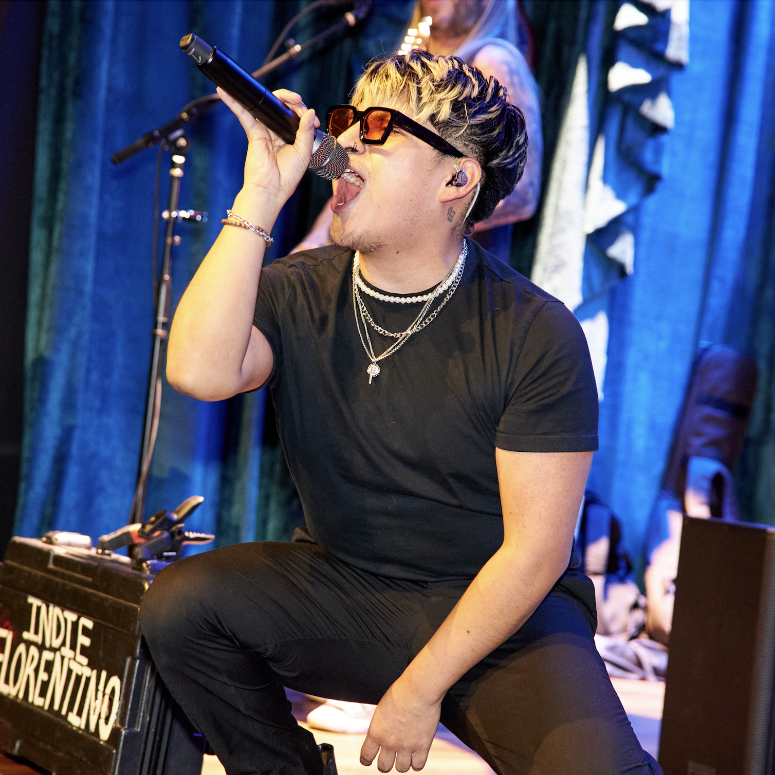 Indie Florentino singing at Caspians Live Music Las Vegas Speakeasy