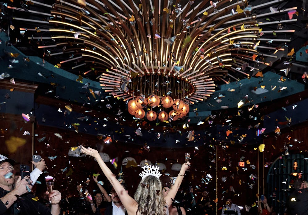 confetti coming down at Las Vegas live music venue Caspians