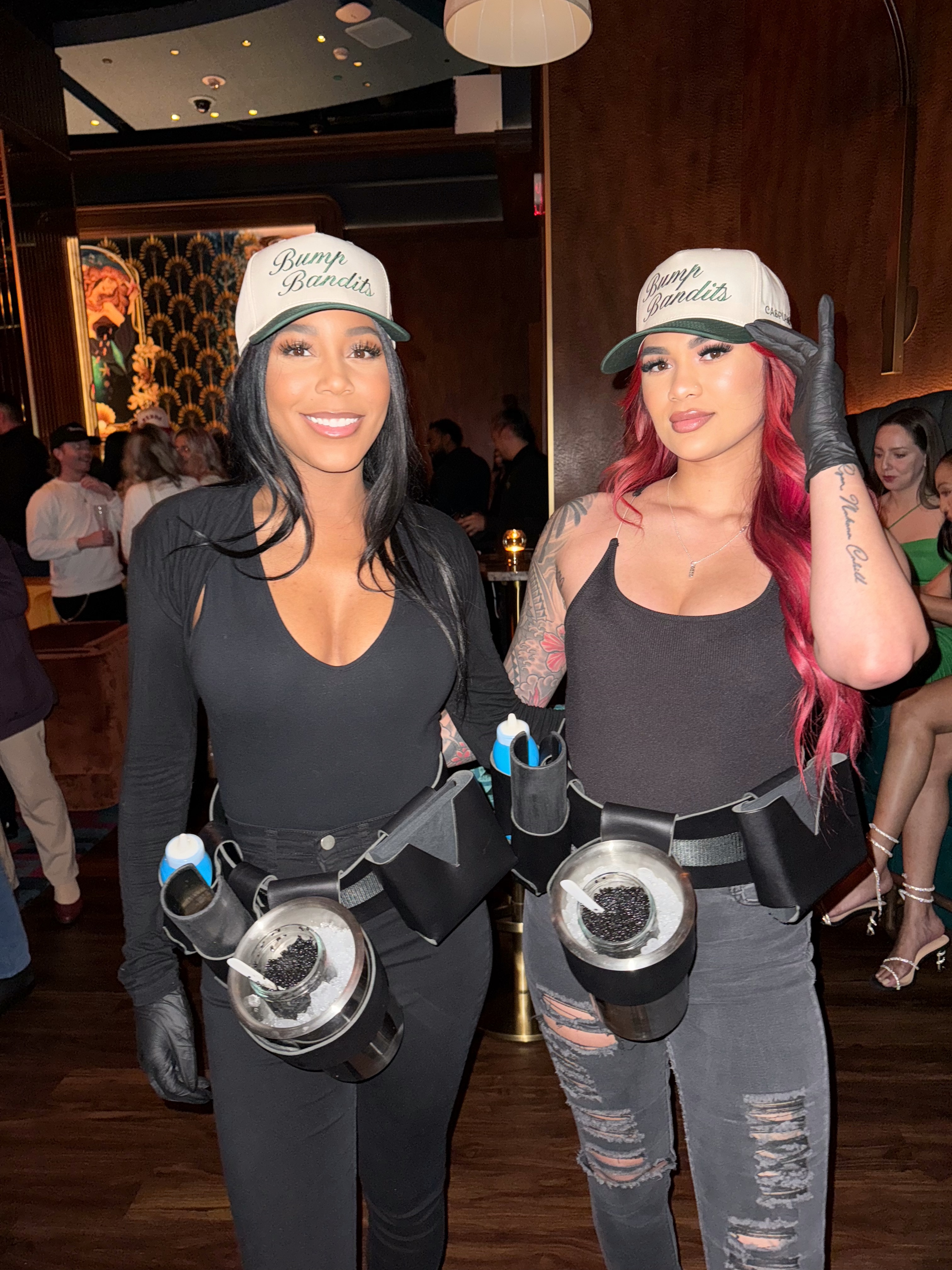 caviar bar girls handing out bumps at Las Vegas live music venue Caspians