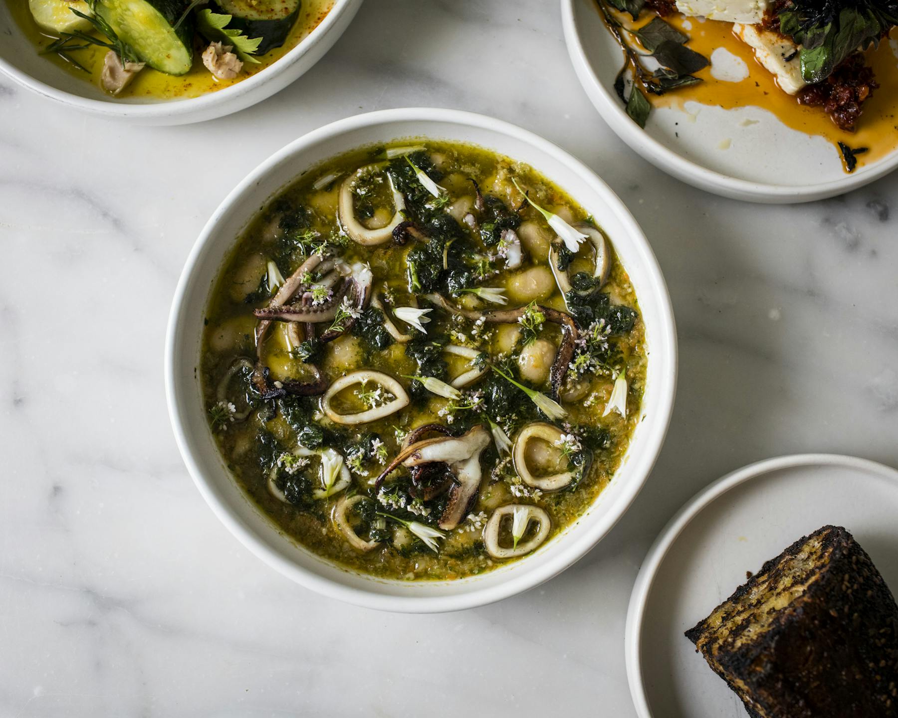 a bowl of food on a table