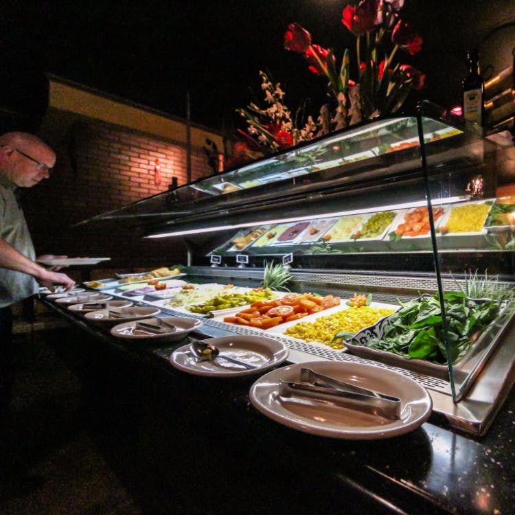 food on trays