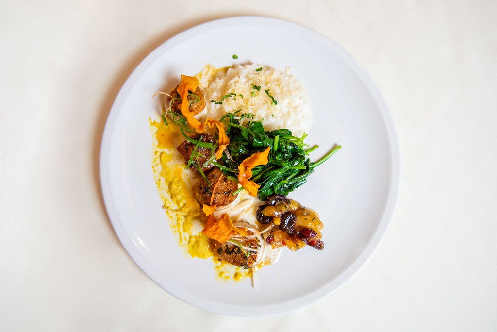 a bowl of food on a plate