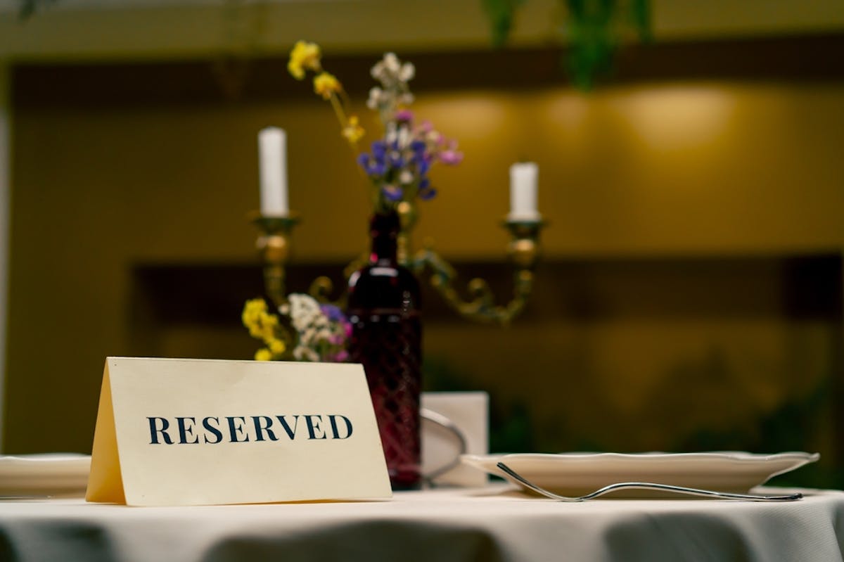 reserved sign, private venue