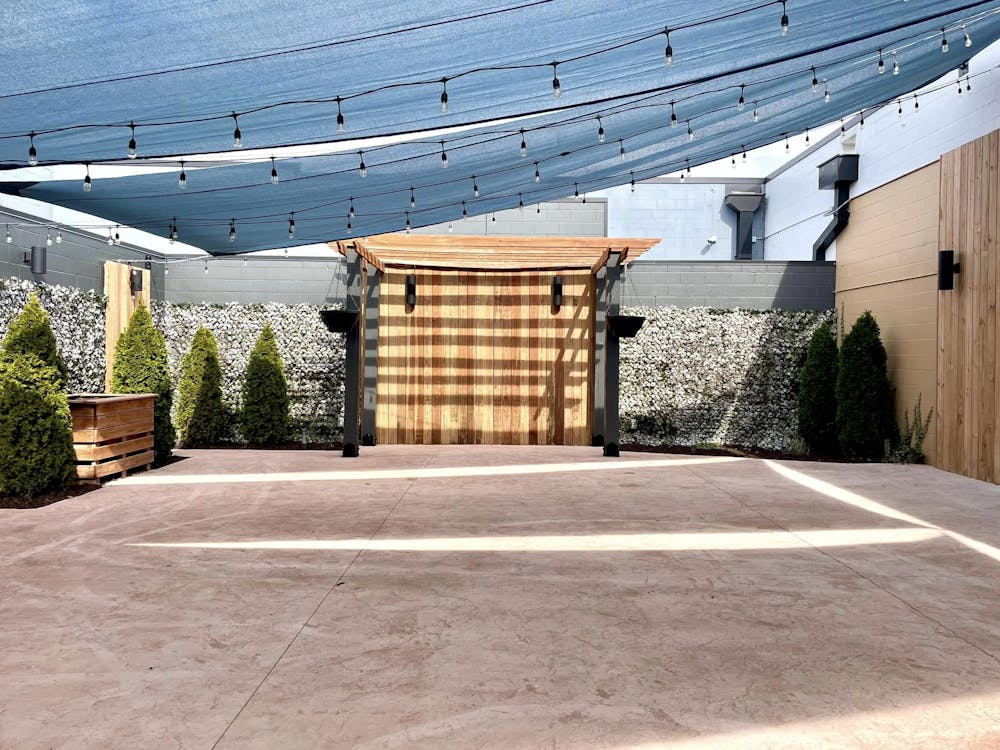 a close up of a brick building