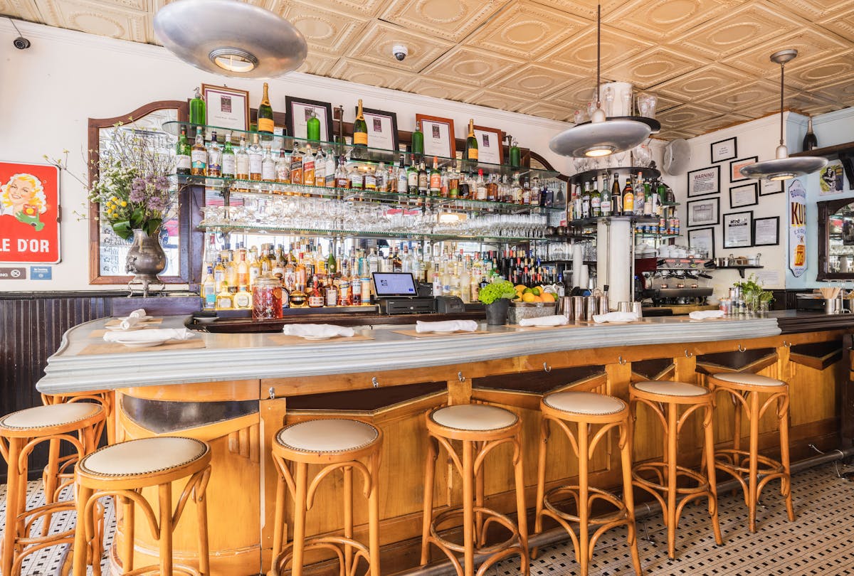 a dining table in a restaurant