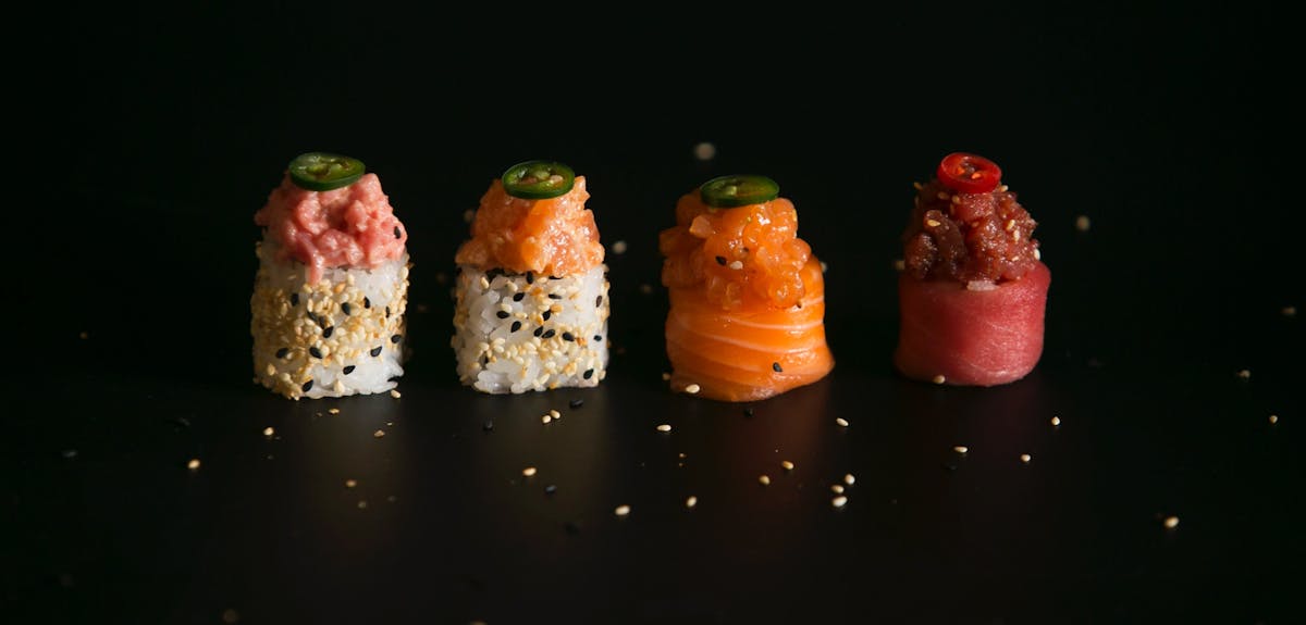 a group of sushi