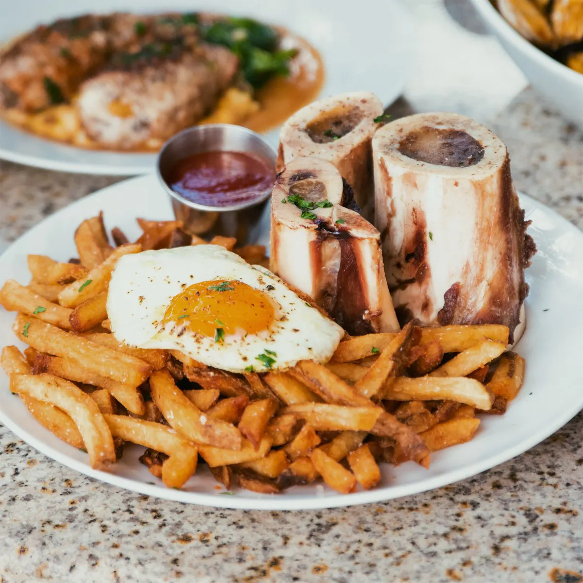 a plate full of food